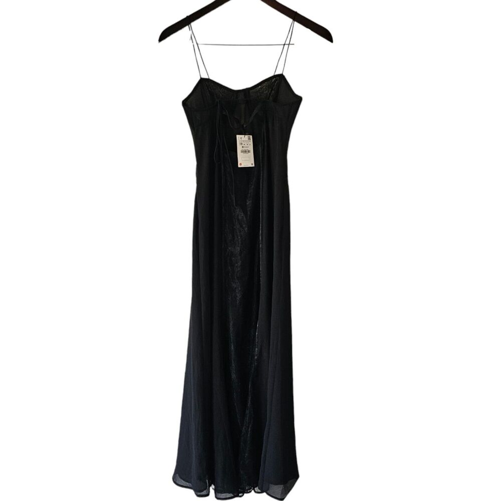 ZARA LINGERIE Black Bustier Lace Chiffon‎ Long Gown Dress 32B